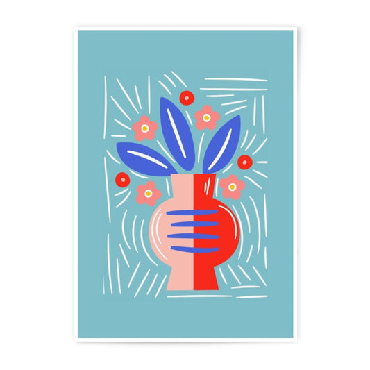 Floral Vase Photographic Print, Modern Art Print, Abstract Flower Art, Colorful Wall Decor, Home Decor - Tawshia