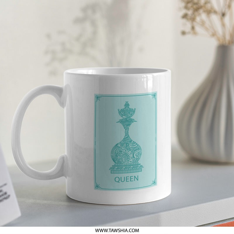 Queen Inscribed Blue Graphic Design Mug product