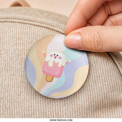 Cute Ice Cream Pinback Button, Kawaii Food Button, Pastel Swirl Button, Trendy Aesthetic, Gift For Friend, Fun Accessory, Ice Cream Lover - Tawshia