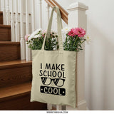 Cool School Tote Bag, Teacher Gift, Student Gift, Back to School Bag, Gift for Professor, Cool Teacher Bag, School Vibes Tote - Tawshia