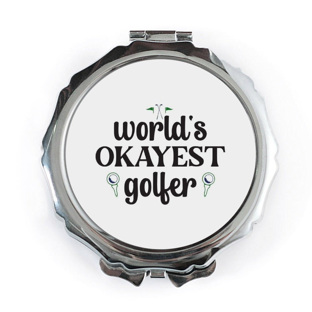 Okayest Golfer Pocket Mirror, Funny Golf Gift, Golf Lover Accessory, Golfing Pocket Mirror, Golfer Gift Idea, Golf Theme Pocket Mirror - Tawshia