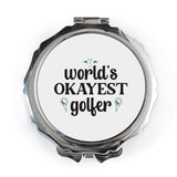 Okayest Golfer Pocket Mirror, Funny Golf Gift, Golf Lover Accessory, Golfing Pocket Mirror, Golfer Gift Idea, Golf Theme Pocket Mirror - Tawshia