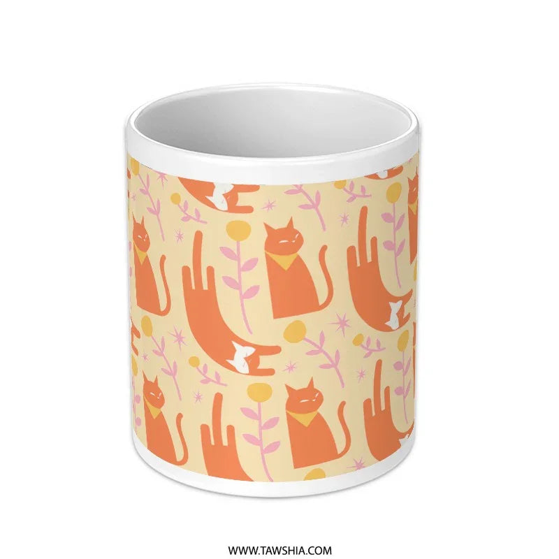Cute Orange Cat Patterned Mug Perfect Gift Mug Product