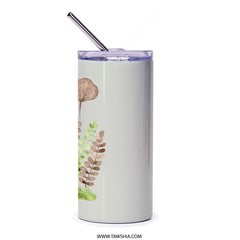 Watercolor Fern Tumbler, Botanical Tumbler, Plant Lover Gift, Stylish Drinkware, Floral Travel Mug, Unique Tumbler Design - Tawshia