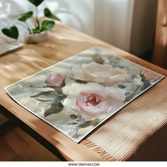Blush Pink Roses Photographic Print, Floral Wall Art, Rose Painting Art Print, Flower Photography Print, Elegant Home Decor - Tawshia