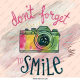 Dont Forget to Smile Pinback, Camera Pin, Photographer Gift, Cute Smiley Pin, Inspirational Pin, Positive Reminder Pin - Tawshia