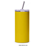 Stay Wild Tumbler, Inspirational Quote Tumbler, Yellow Tumbler, Modern Tumbler, Gift for Her, Trendy Tumbler, Stainless Steel Tumbler - Tawshia