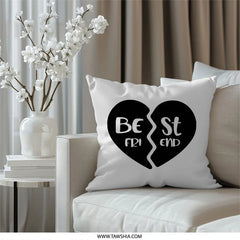 Best Friend Pillow, Heart Pillow, Friendship Gift, Room Decor, BFF Pillow, Decorative Pillow, Custom Pillow, Friend Birthday Gift - Tawshia