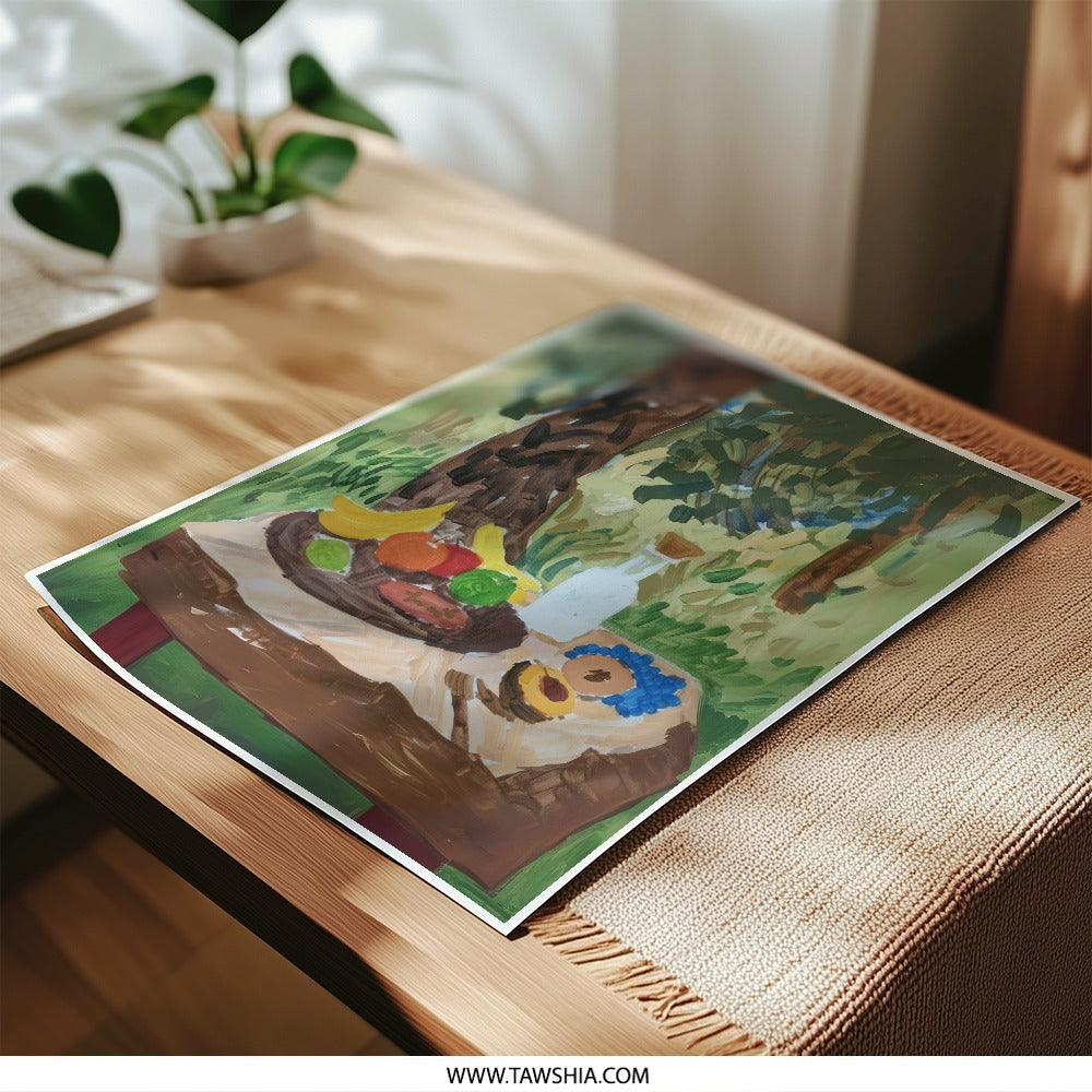 Fruit Still Life Photographic Print, Colorful Art Print, Impressionist Art, Kitchen Decor, Rustic Wall Art, Fine Art Print - Tawshia