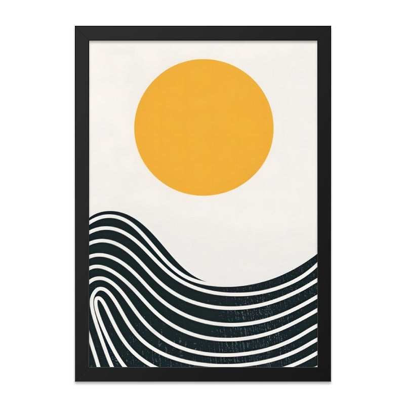 Abstract Sun Wall Art, Minimalist Sunrise Print, Modern Art Decor, Geometric Wall Hanging, Line Art Poster, Contemporary Home Decor - Tawshia