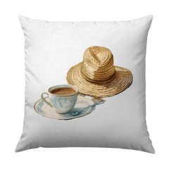 Coffee and Hat Pillow, Cozy Decor, Home Gift Idea, Decorative Throw Pillow, Unique Design - Tawshia
