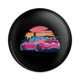 Pink Bmw Pinback Button, Tuned Car Button, Car Lover Gift, Retro Sunset Button, Trendy Button, Cool Button, Gift Idea, Aesthetic Button - Tawshia