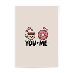 Coffee and Donut Photographic Prints, Cute Food Art, Kawaii Prints, You and Me Wall Decor, Home Decor Prints, Sweet Treat Art, Love Gift - Tawshia