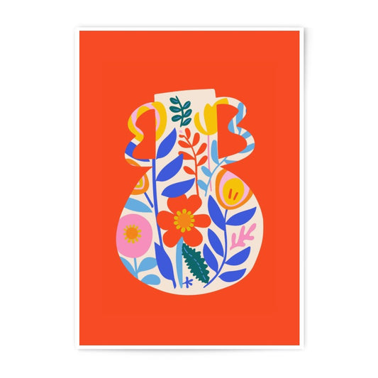 Floral Vase Photographic Print, Abstract Art Print, Flower Art, Colorful Wall Decor, Modern Home Decor, Gift Idea, Art for Living Room - Tawshia