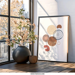 Abstract Shapes Wall Art, Minimalist Print, Circle Art, Boho Decor, Modern Art Print, Geometric Art, Wall Decor, Home Decor - Tawshia