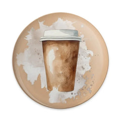 Watercolor Coffee Cup Pinback Button, Aesthetic Drink Art Button, Trendy Coffee Lover Gift, Cute Beverage Pin Badge, Gift for Him or Her - Tawshia