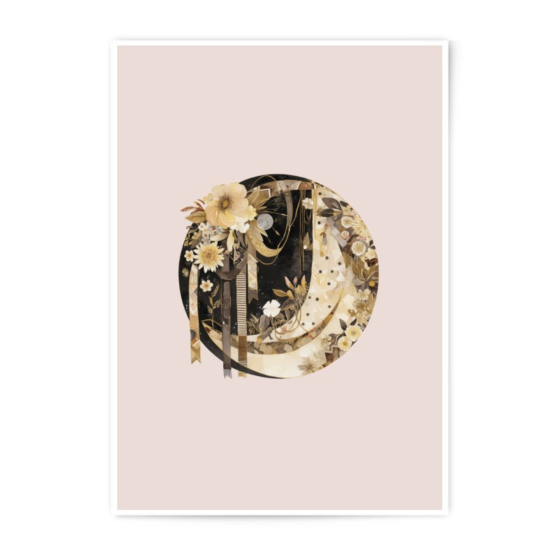 Floral Crescent Moon Photographic Prints, Celestial Wall Art, Boho Decor, Astrology Gift, Botanical Art Prints, Home Decor, Elegant Prints - Tawshia