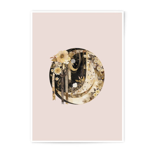Floral Crescent Moon Photographic Prints, Celestial Wall Art, Boho Decor, Astrology Gift, Botanical Art Prints, Home Decor, Elegant Prints - Tawshia