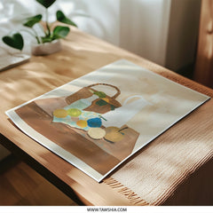 Still Life Photographic Print, Fruit Basket Art Print, Kitchen Art, Modern Still Life, Contemporary Home Decor, Tabletop Scene - Tawshia