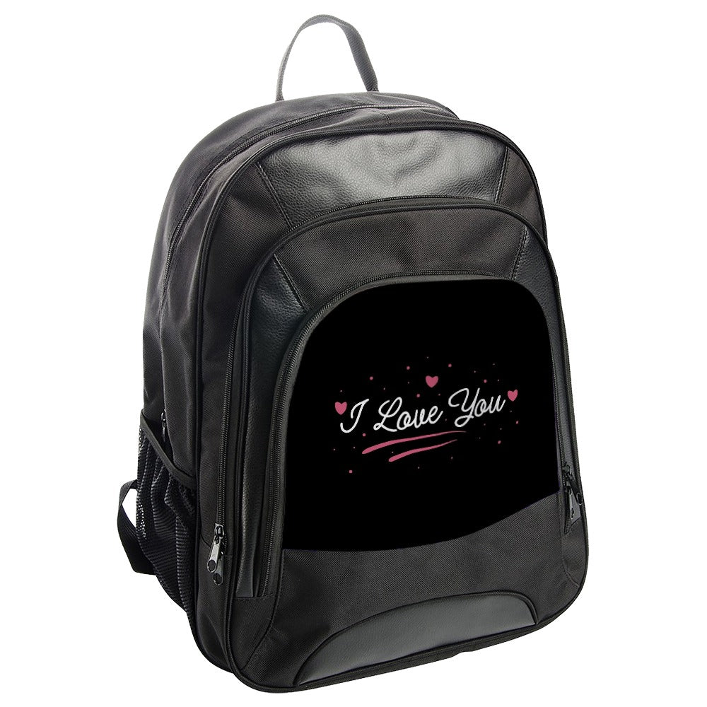 I Love You Backpack, Romantic Gift Backpack, Anniversary Backpack, Valentines Backpack, Gift for Her, Gift for Him, Black Backpack - Tawshia