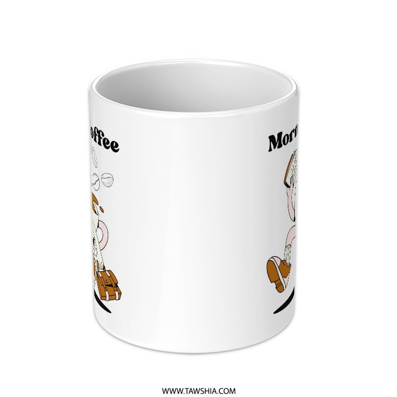 Morning Coffee Mug, Running Coffee Cup, Funny Coffee Mug, Novelty Coffee Mug, Office Mug, Gift Mug, Cartoon Mug - Tawshia
