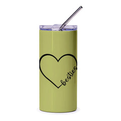 Besties Heart Tumbler, Friendship Gift, Cute Travel Mug, Best Friend Present, Gift for Bestie, Birthday Gift, Besties Tumbler - Tawshia