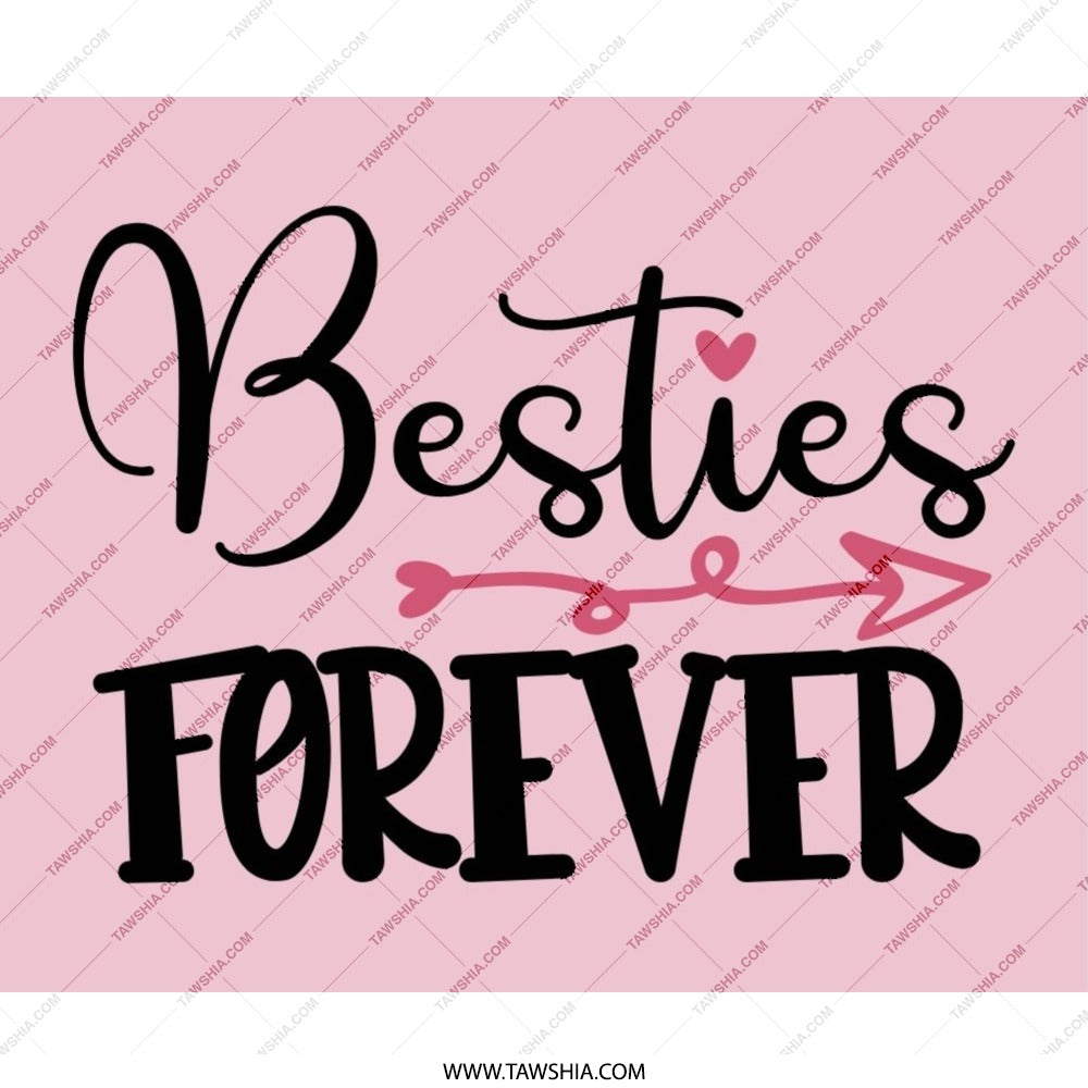 Besties Forever Mouse Pad, Friendship Gift, Best Friend Gift, Cute Mousepad, Gift for Her, Pink Desk Decor, Girl Best Friend Present - Tawshia