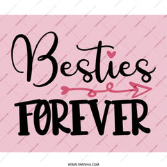 Besties Forever Mouse Pad, Friendship Gift, Best Friend Gift, Cute Mousepad, Gift for Her, Pink Desk Decor, Girl Best Friend Present - Tawshia
