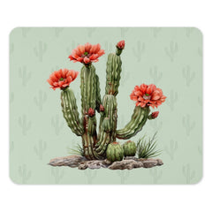 Blooming Cactus Mouse Pad, Desert Flower Art, Botanical Desk Decor, Southwest Home Office Gift, Floral Computer Accessory - Tawshia