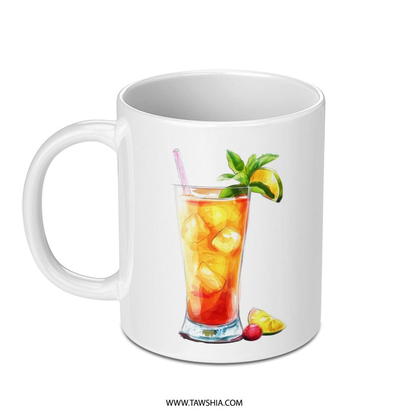 Cocktail Mug, Summer Drink Mug, Iced Tea Mug, Refreshing Drink Mug, Beverage Cup, Party Mug, Cute Coffee Mug, Unique Mugs - Tawshia