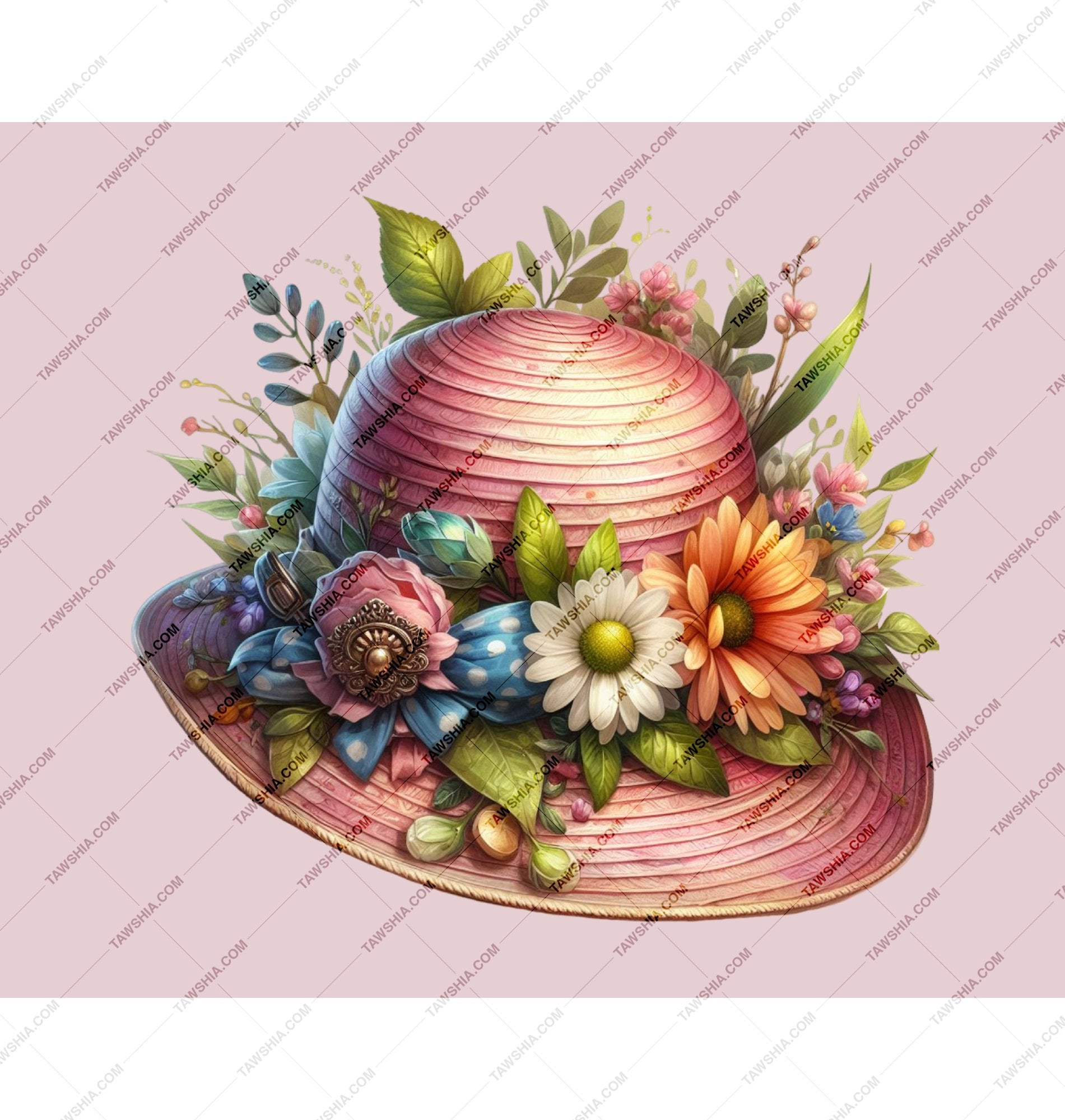 Vibrant Floral Hat with Summer Flowers pattern product