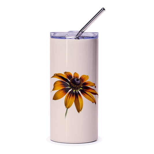 Black Eyed Susan Tumbler, Floral Tumbler, Flower Tumbler, Nature Inspired Tumbler, Garden Flower Tumbler, Yellow Brown Flower, Gift - Tawshia