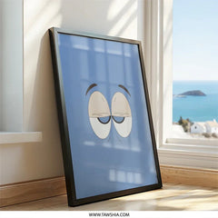 Funny Face Wall Art, Cartoon Eyes Print, South Park Inspired Poster, Quirky Home Decor, Minimalist Art Print, Gift Idea (136 characters) - Tawshia