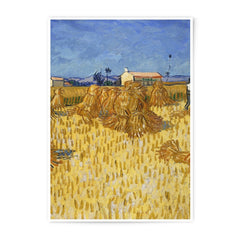 Wheatfield with Stacks Photographic Print, Van Gogh Fine Art, Famous Painting Photography, Farmhouse Decor, Landscape Wall Art - Tawshia