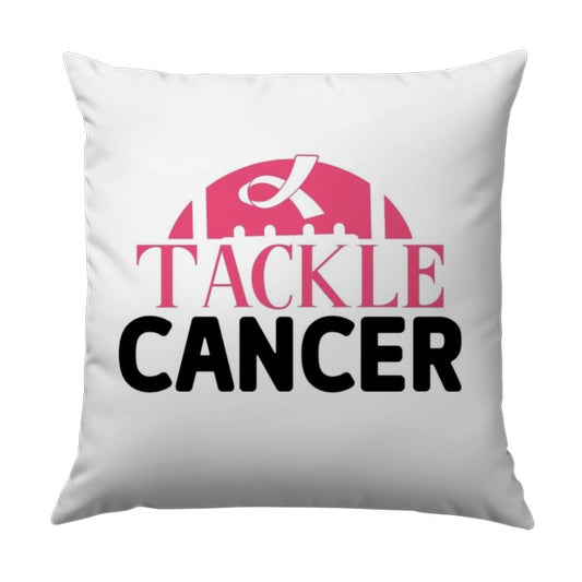 Tackle Cancer Pillow, Pink Ribbon Pillow, Cancer Awareness Pillow, Decorative Pillow, Home Decor, Inspirational Gift - Tawshia