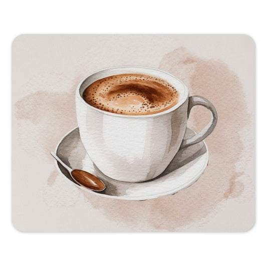 Coffee Cup Mouse Pad, Watercolor Painting, Latte Art Design, Drink Lover Gift, Office Desk Decor, Stylish Mousepad, Gift For Her, Work From - Tawshia