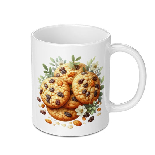 Cookies Mug, Raisin Almonds, Foodie Mug, Baker Gift, Dessert Mug, Treats Mug, Cute Coffee Mug, Tea Mug, Hot Chocolate Mug, Gift Ideas - Tawshia