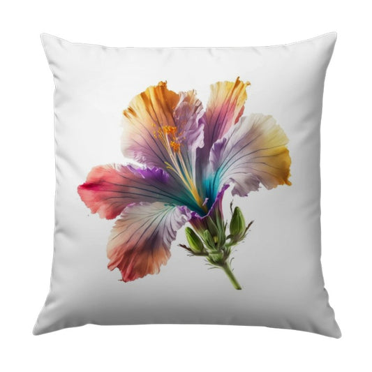 Colorful Hibiscus Pillow, Floral Home Decor, Botanical Throw Pillow, Modern Art Accent, Flower Pillow, Vibrant Couch Cushion - Tawshia