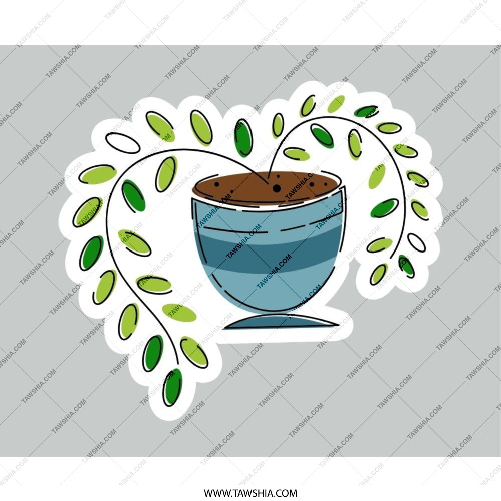 Cute Plant Mouse Pad, Potted Plant Art, Greenery Decor, Office Desk Accessory, Home Office, Desk Decor - Tawshia