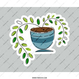 Cute Plant Mouse Pad, Potted Plant Art, Greenery Decor, Office Desk Accessory, Home Office, Desk Decor - Tawshia