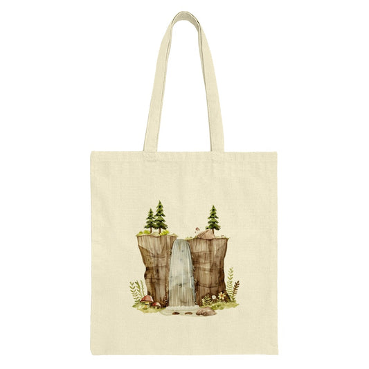 Waterfall Tote Bag, Nature Lover Gift, Landscape Tote Bag, Unique Design, Eco Friendly Bag, Gift for Her, Everyday Bag, Book Bag - Tawshia