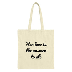 Love Answer Tote Bag, Inspirational Quote Bag, Gift for Her, Motivational Bag, Everyday Bag, Reusable Bag, Shopping Bag, Book Bag - Tawshia