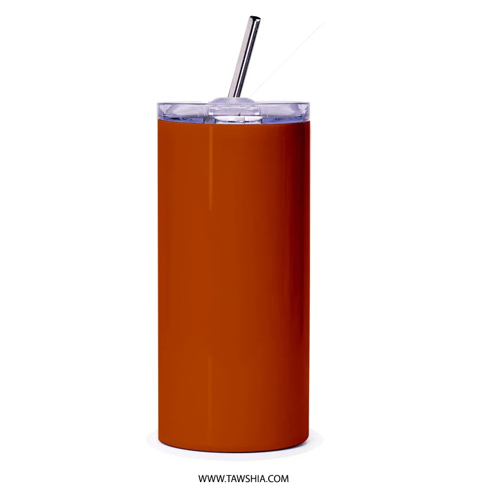 Insulated Orange Tumbler with Straw Vacuum Sealed product type