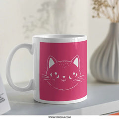 Cute Cat Design Pink Mug for Cat Lovers Product Type