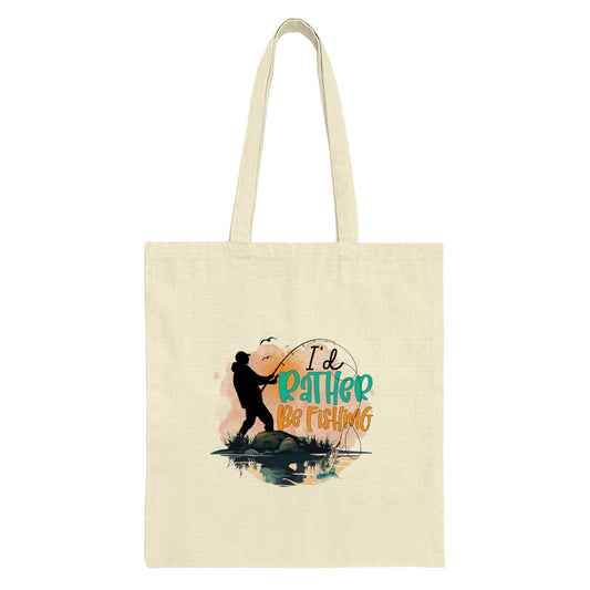 I'd Rather Be Fishing Tote Bag, Fisherman Gift Bag, Fishing Lover Gift, Fishing Trip Bag, Outdoorsy Tote, Funny Tote Bag - Tawshia