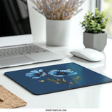 Blue Poppy Mouse Pad, Floral Office Decor, Flower Desk Mat, Botanical Computer Accessory, Stylish Workspace, Trendy Mousepad - Tawshia
