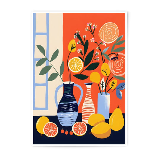 Citrus Still Life Photographic Print, Modern Fruit Art, Kitchen Wall Decor, Colorful Botanical Art Print, Home Decor - Tawshia