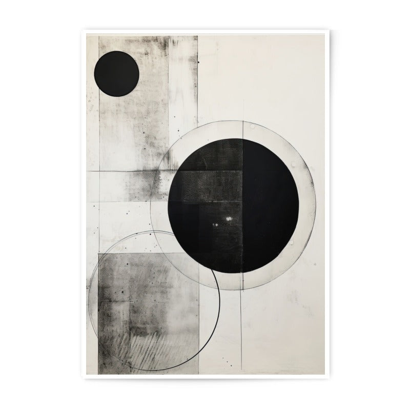 Abstract Circles Photographic Print, Modern Art Print, Geometric Art, Black and White Print, Wall Decor, Home Decor - Tawshia