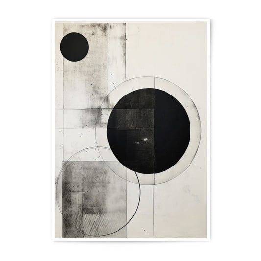 Abstract Circles Photographic Print, Modern Art Print, Geometric Art, Black and White Print, Wall Decor, Home Decor - Tawshia