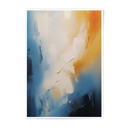Abstract Art Photographic Print, Blue and Orange Wall Art, Modern Home Decor, Contemporary Fine Art Print - Tawshia